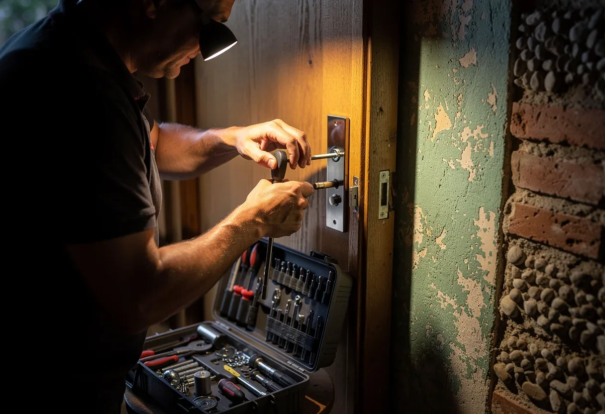Changement de serrure sur une porte à Le Soler