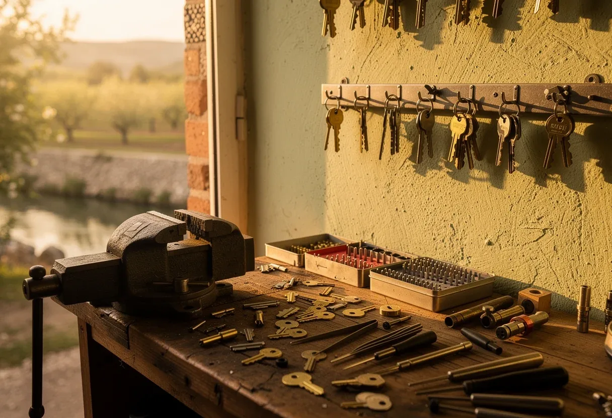 L'établi de l'atelier du serrurier de Le Soler